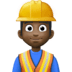 👷🏿‍♂️ man construction worker: dark skin tone display on Facebook